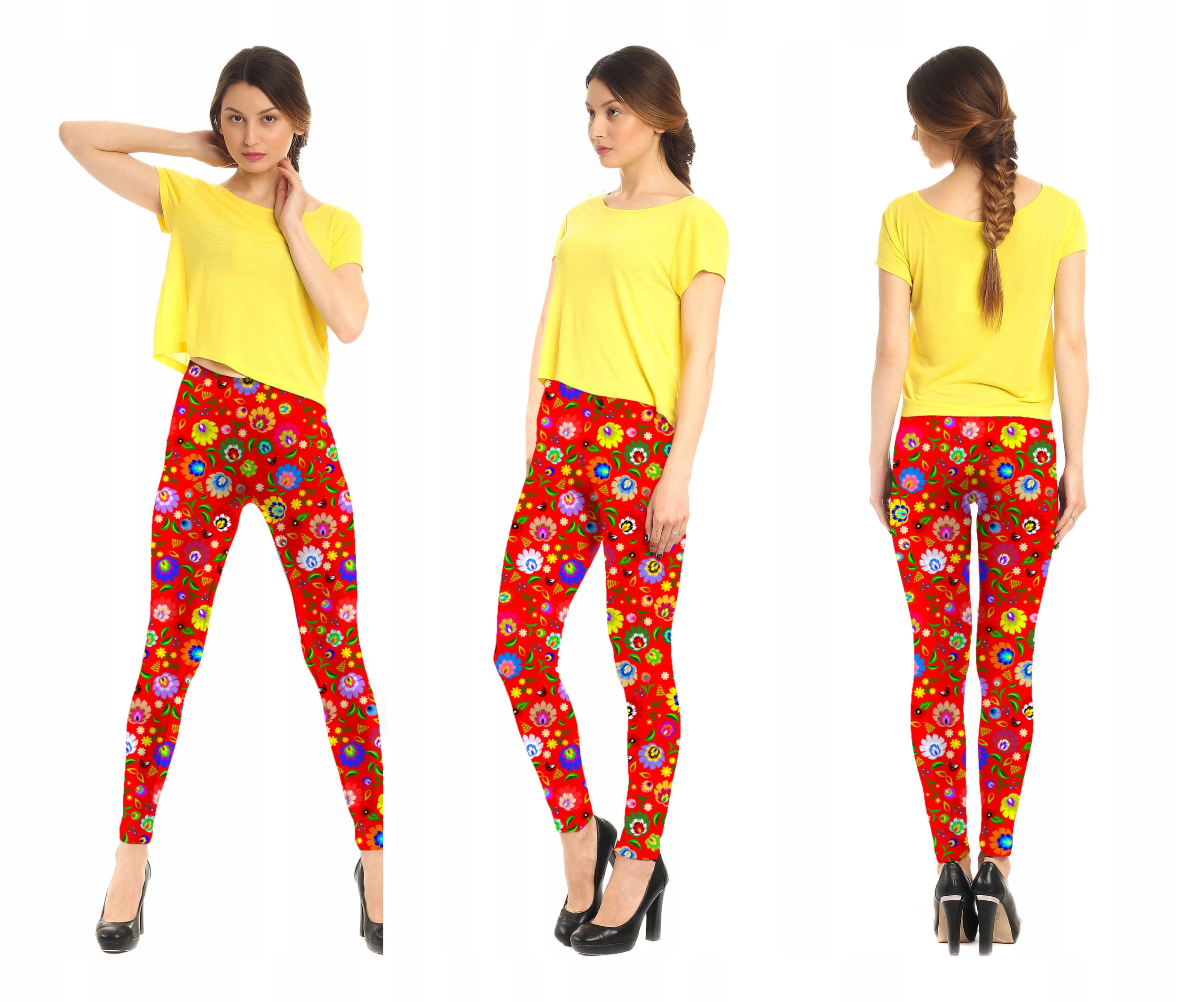 

Legginsy Nadruk Fullprint Łowicki Raj Fitness