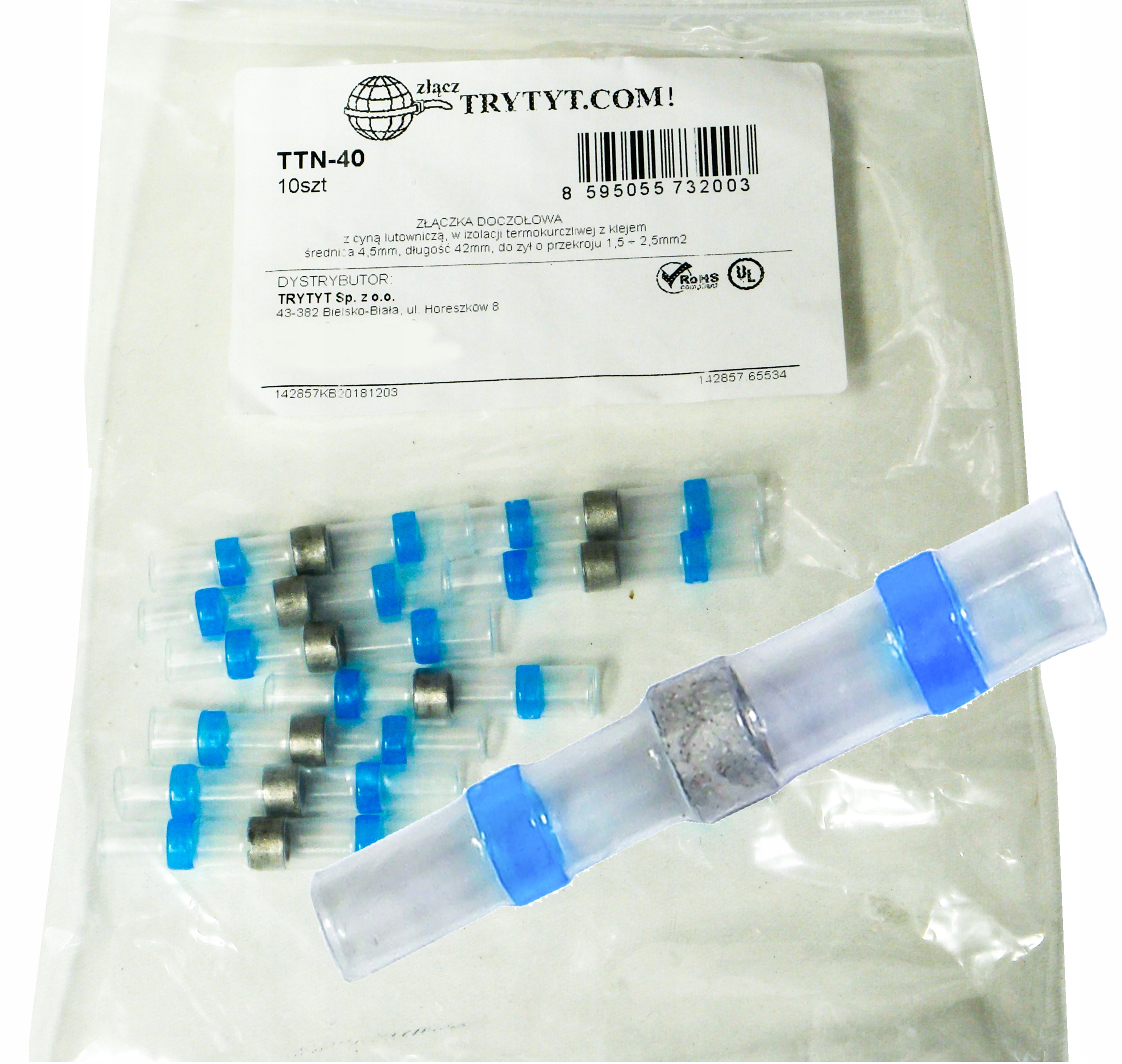 koszulka termokurczliwa z cyną 2,5mm TTN 10szt