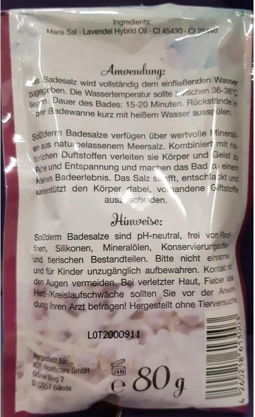 Sól do kąpieli Sol2Derm Therapy lawenda 1 szt 80g Marka Sol2derm