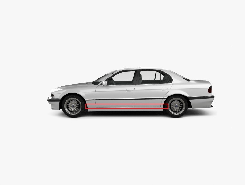 51138125831 - Оригинальный комплект нижних молдингов BMW E38 LONG