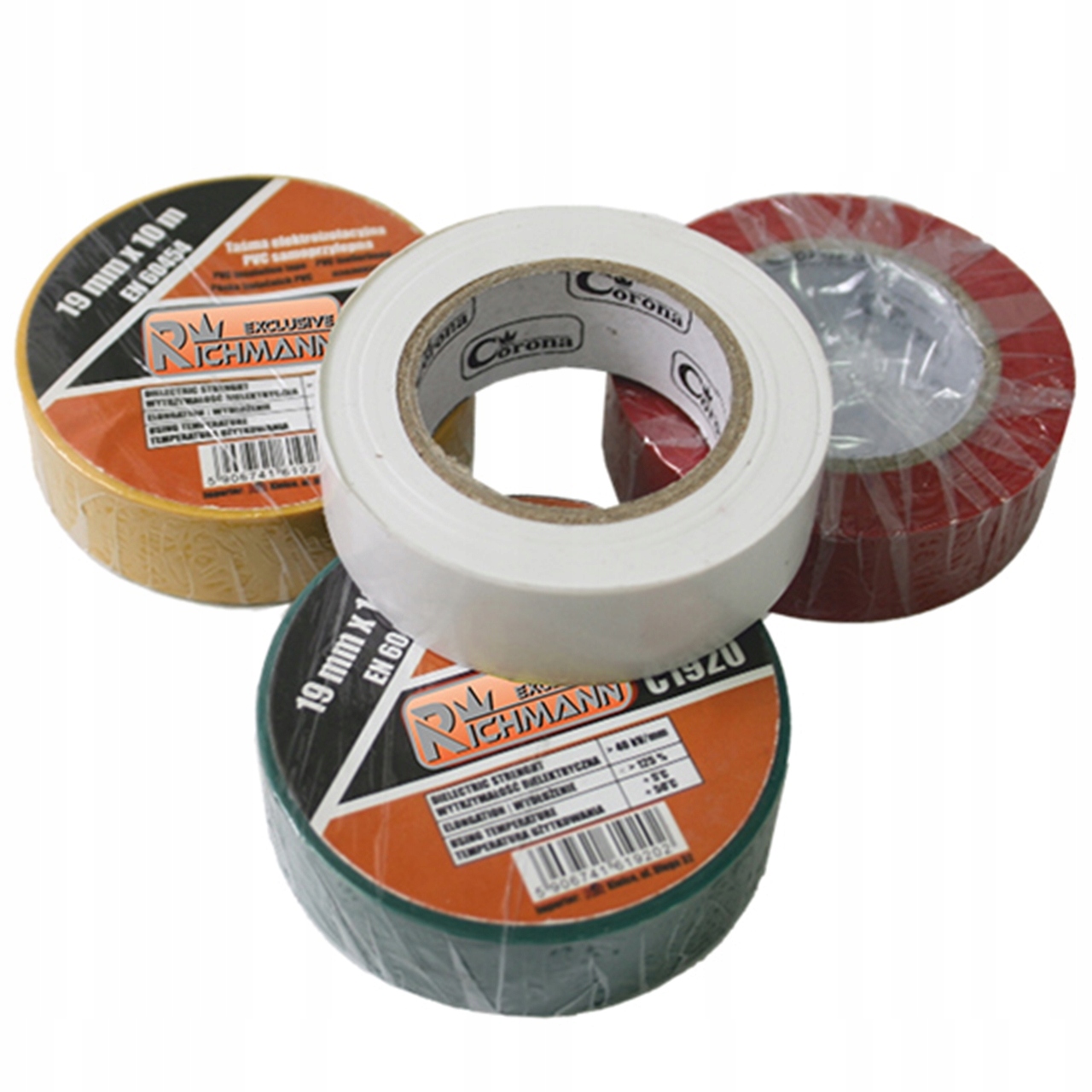 MOCNA TAŚMA IZOLACYJNA PCV 19MMx10M KOLOROWA C1920 Rodzaj taśma z PCV/PVC