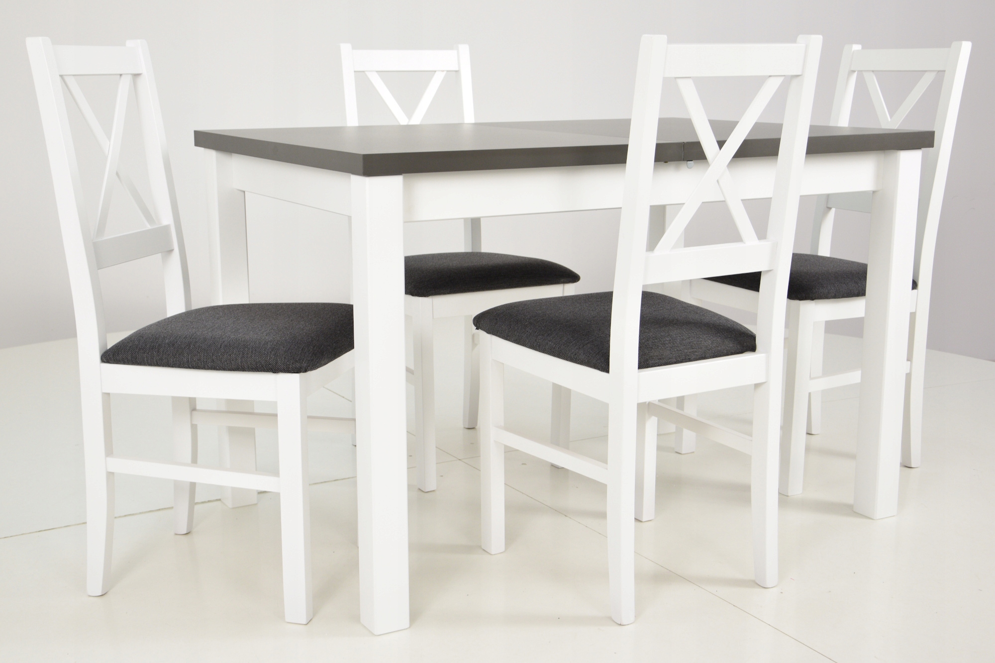 Stół rozkładany kuchenny i 4 krzesła DREWNIANE Szerokość stołu 80 cm