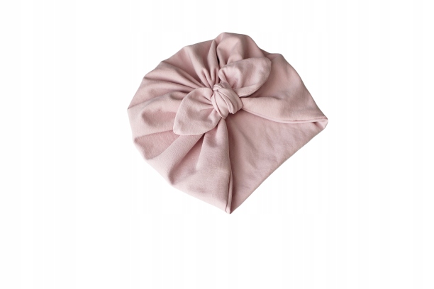 

Czapka turban brudny róż Podwójny Kokardka 50-52