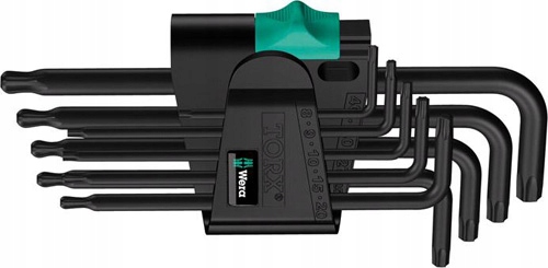 Wera Zestaw kluczy trzpieniowych Torx BlackLaser 9 elementów 967/9 Tx 1