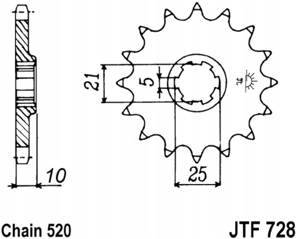 Přední ozubené kolo JTF728 15 16Z Cagiva River 600
