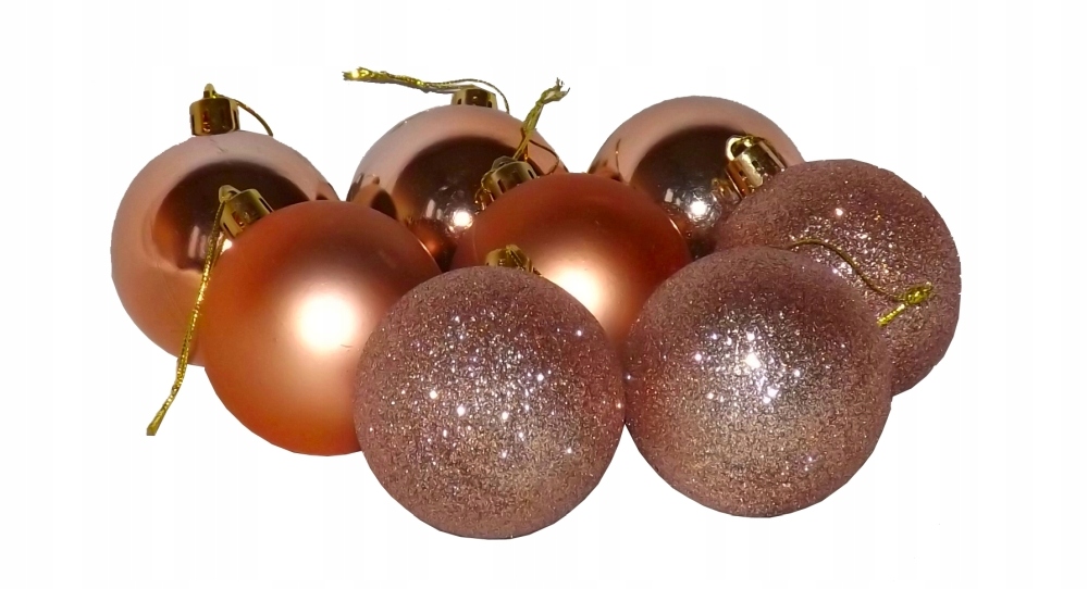 

Bombki Na Choinkę Nietłukące 6cm 8szt Złote brokat