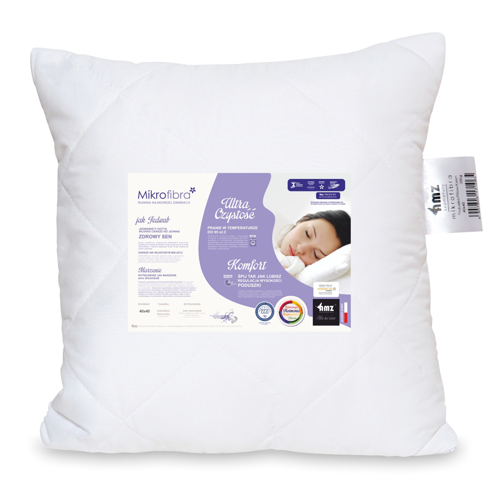 

Poduszka antyalergiczna soft 40x40 Amz mikrofibra