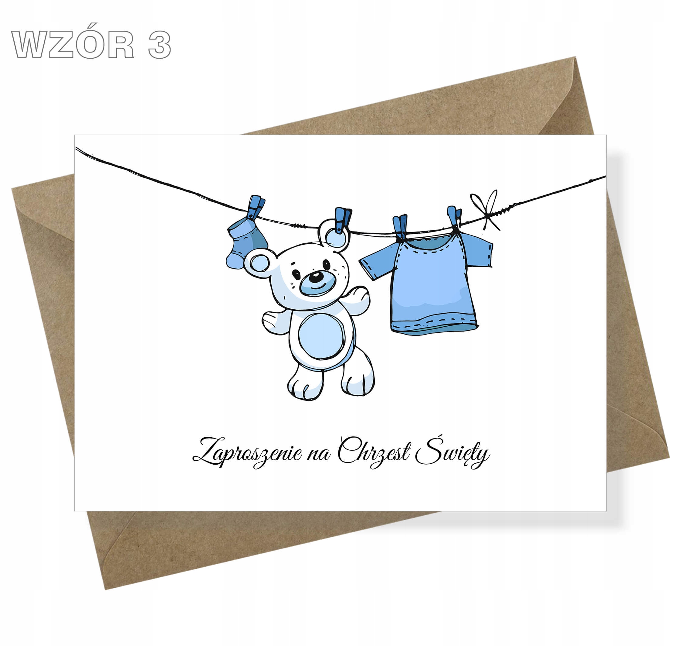 Zaproszenia na chrzest CIUSZKI Baby Shower Szerokość produktu 14.85 cm