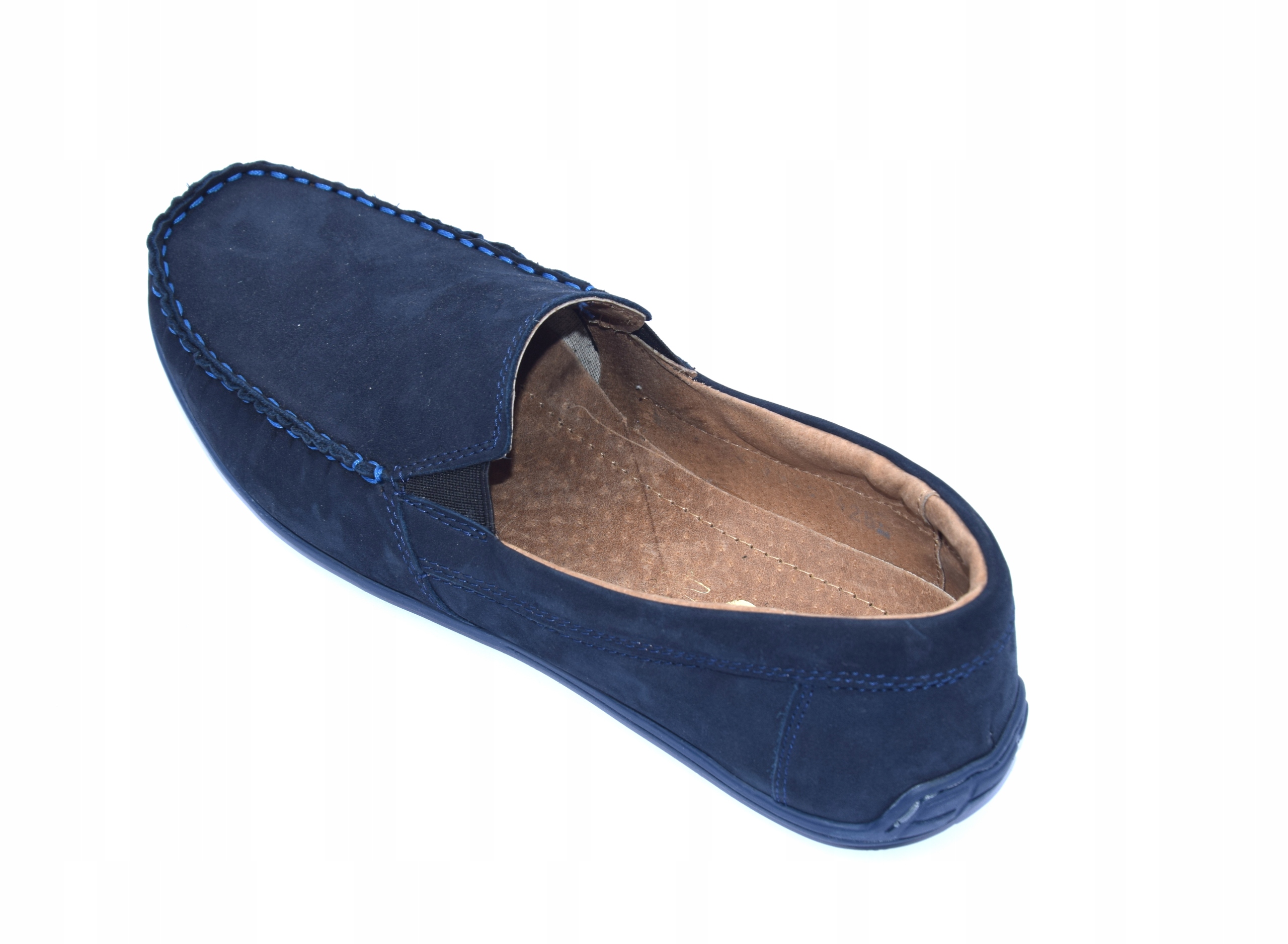 Mokasyny skórzane granatowe polskie półbuty 0425 Kod producenta 0425