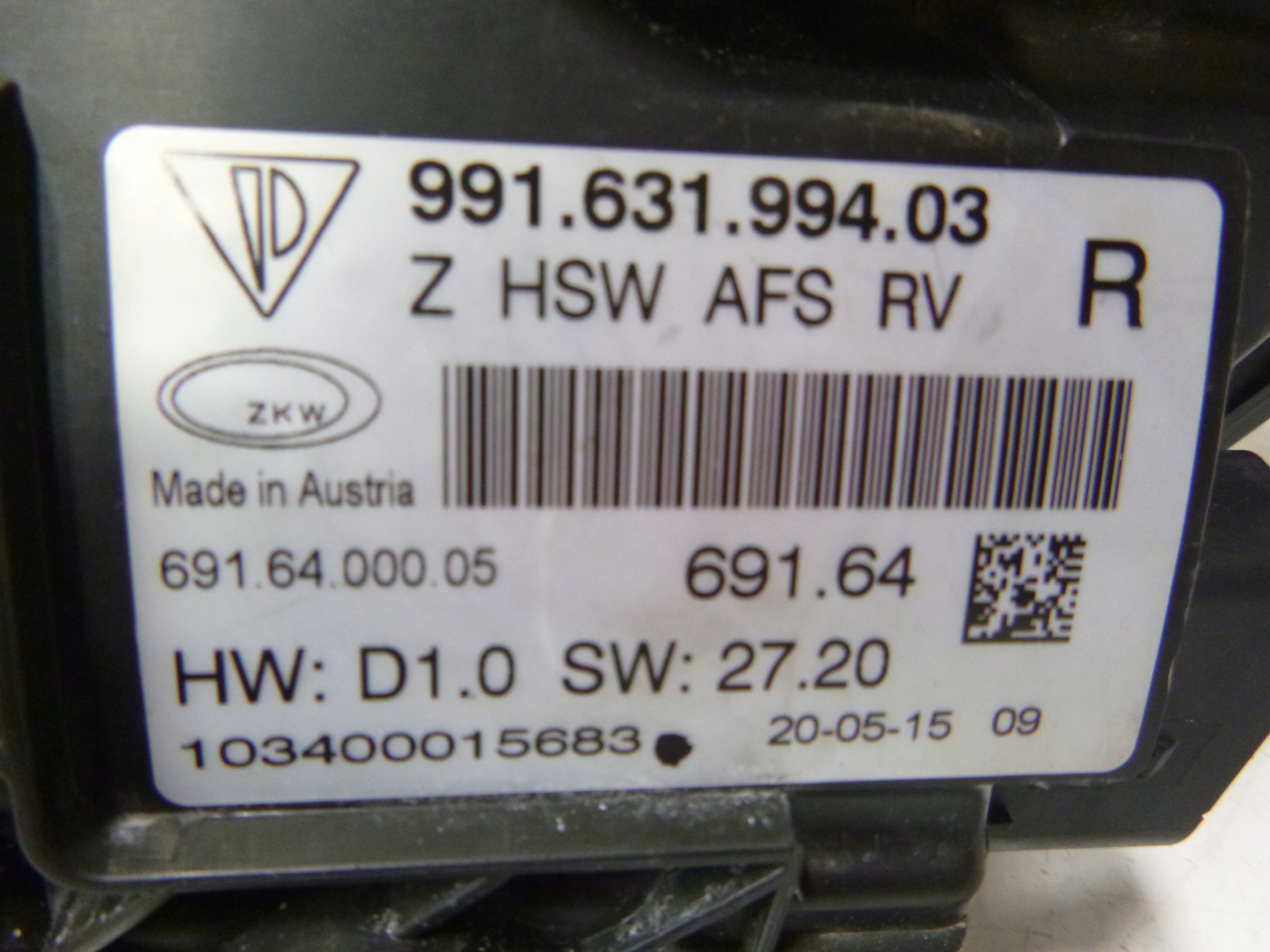 PORSCHE 911 991 GT3 LAMPA PRZEDNIA PRAWA BIXENON Wersja Europejska