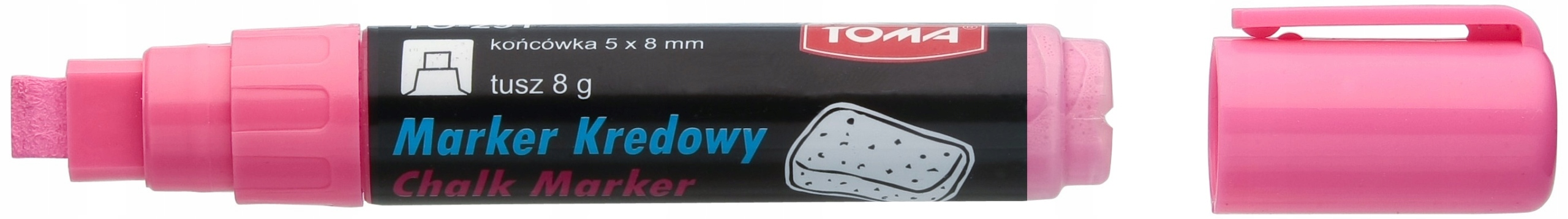 Marker srebrny KREDOWY 8x5mm ścięty do tablicy szyby potykaczy TO-291 TOMA Liczba sztuk w opakowaniu 1 szt.
