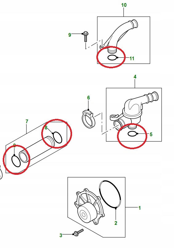 Oring obudowy termostatu Freelander 1,8 / 2,5 V6 Numer katalogowy części CDU3858L