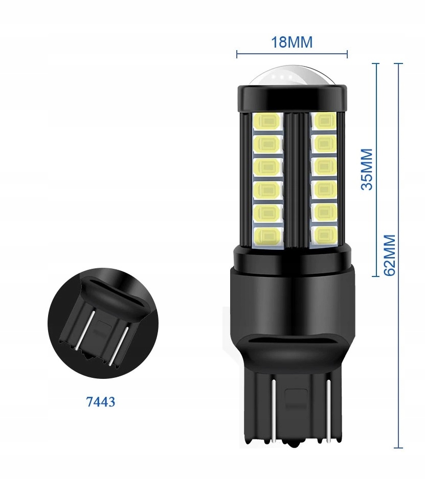 ŻARÓWKA LED 66 SMD 4014 W21/5W WY21/5W 7443 Numer katalogowy części 66x SMD 4014