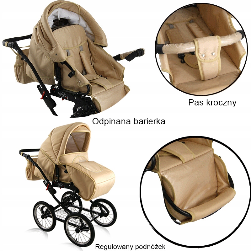 KRASNAL !! WÓZEK POLARIS retro+TORBA+GRATISY tani Zestaw 2w1