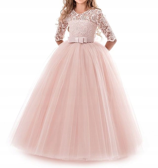 ЭЛЕГАНТНОЕ, ДЛИННОЕ ПЛАТЬЕ, ДЛИННЫЙ РУКАВ, КРУЖЕВОЙ ТЮЛЬ