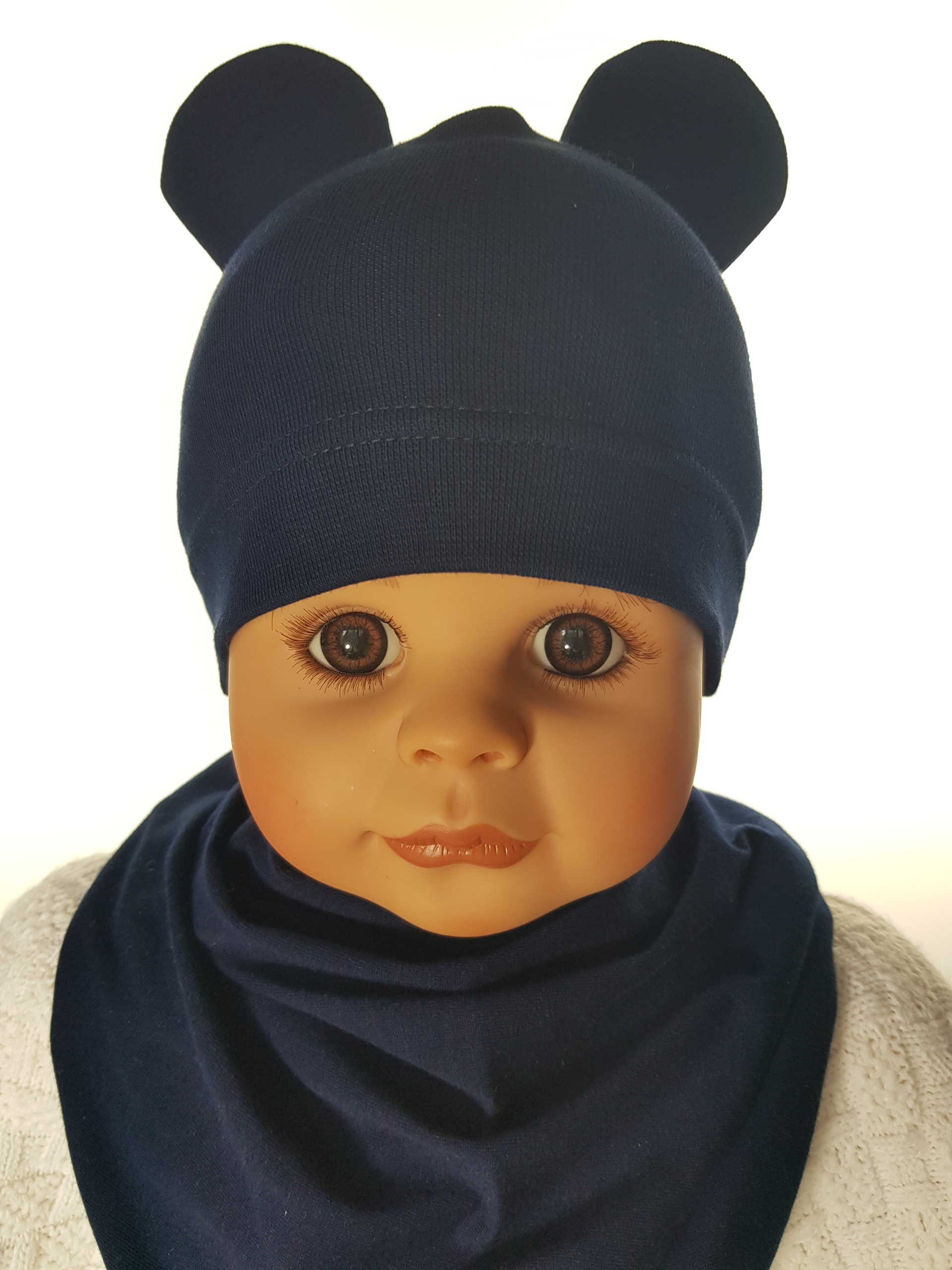 KOMPLET CHŁOPIĘCA CZAPKA MIKI BOY + CHUSTKA CZAPECZKA CHUSTECZKA 0-5 LAT Rozmiar 34-56 cm