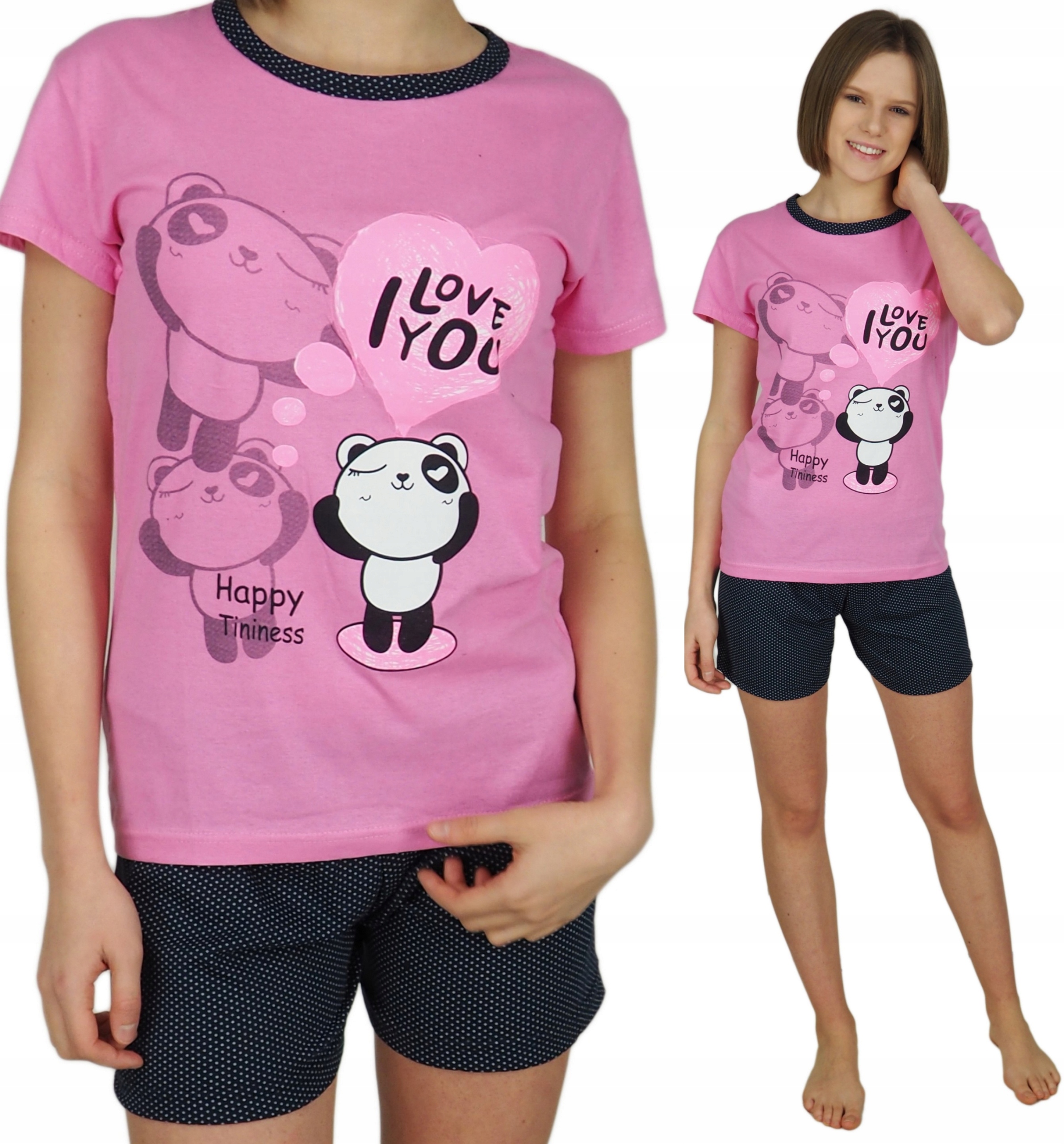 

Piżama Damska L 40 Szorty panda Lato tania fajna r