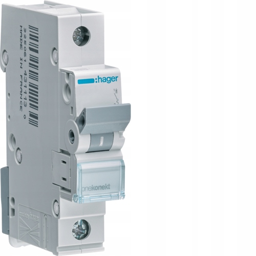 

Hager Wyłącznik Nadprądowy 1P B16A MBN116E (S-301)