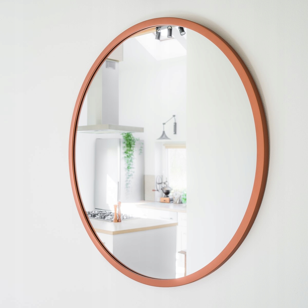 OKRĄGŁE LUSTRO MIEDZIANA RAMA 50cm PIĘKNE SOLIDNE Marka TARAMA