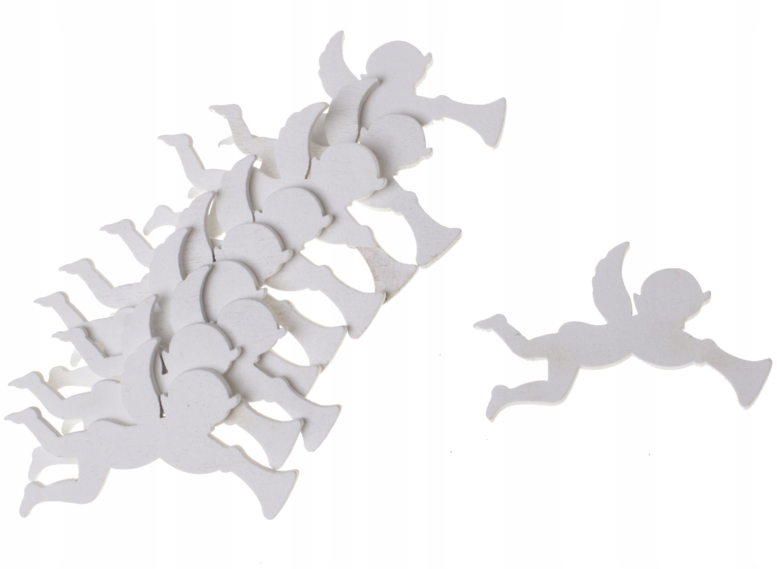 Amorki do dekoracji. Białe drewno D4