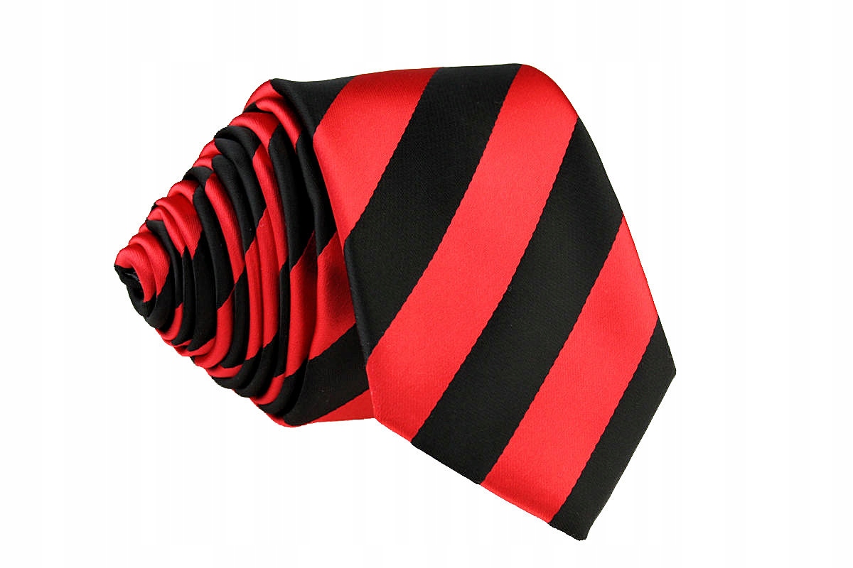 

Krawat Wąski Śledź 6 cm Czerwono Czarny W Pasy