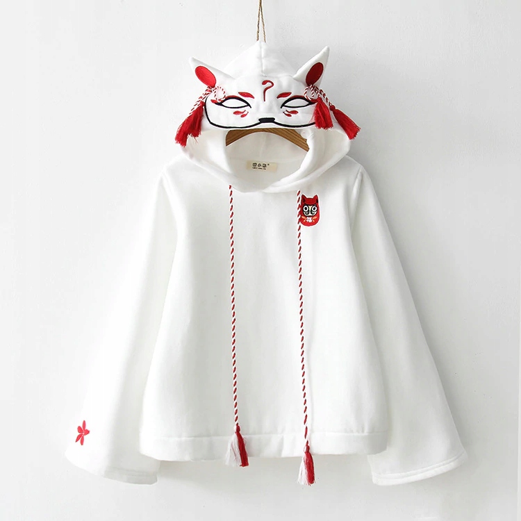 

bluza kaptur kawaii pastel goth uszy kot smok