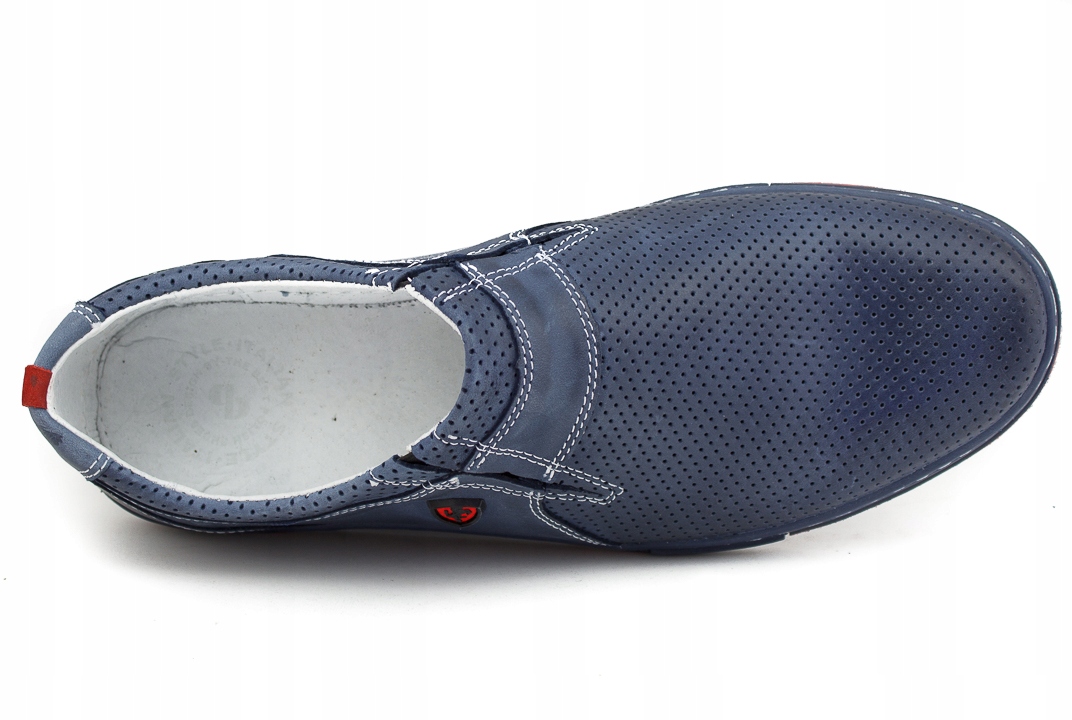 POLBUT BUTY SKÓRZANE WSUWANE POLSKIE 362P BLUE 41 Rozmiar 41