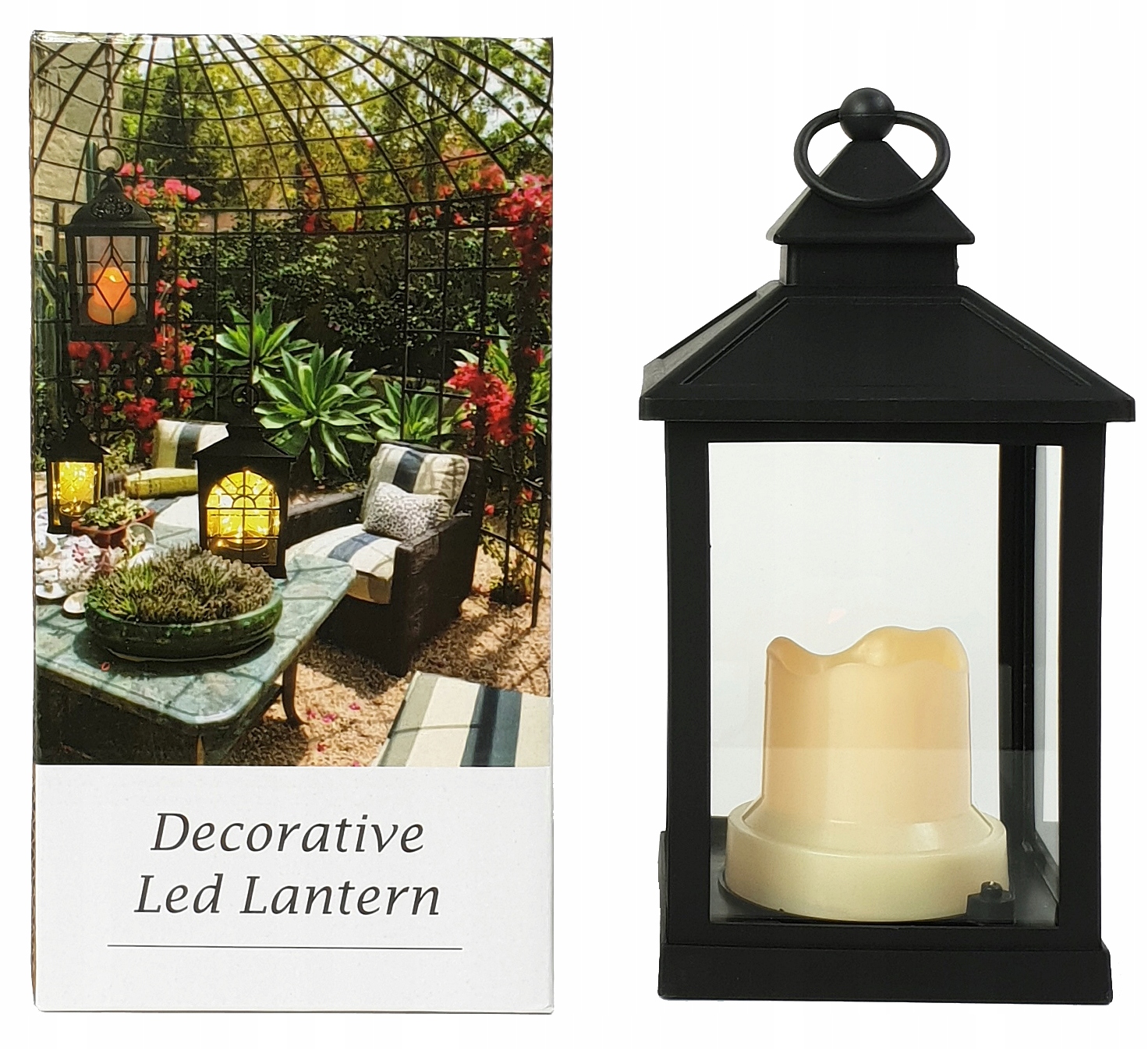 LAMPION LED LATARNIA ŚWIECZNIK LATARENKA ŚWIECA Kod producenta lampion czarny świeca s