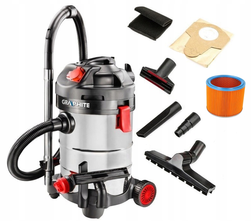 

Odkurzacz Przemysłowy Graphite 1500W 59G607 30L