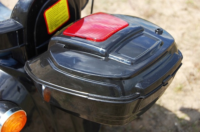 HARLEY SUPER MOTOR CHOPPER NA AKUMULATOR + KUFEREK Szerokość pojazdu 41 cm