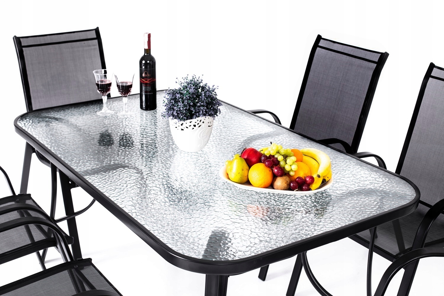 KOMPLET MEBLI OGRODOWYCH NA TARAS STÓŁ + 6 KRZESEŁ Linia MAT-150