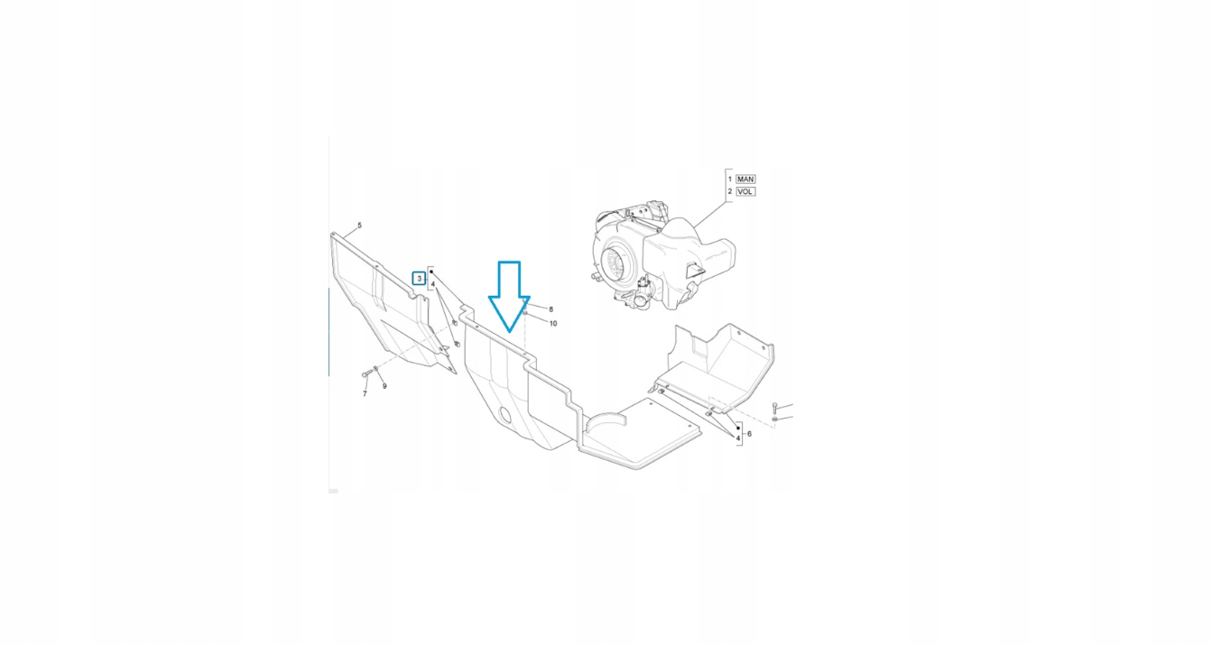 Osłona silnika Lewa Ape 703 TM FL2 APE 220 Benzyna Numer katalogowy części 569724
