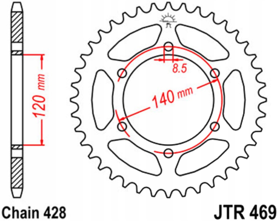 Zadní ozubení Jt R469 44 53Z Kawasaki Ke 175 F 82