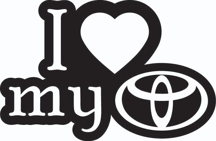 

Naklejka na auto samochód I Love My Toyota