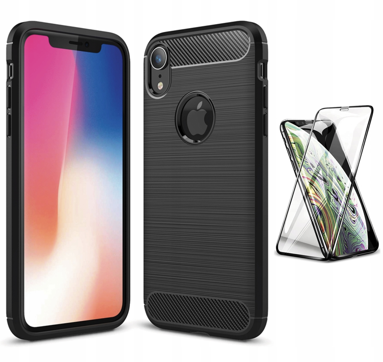 

Etui Pancerne Carbon Case do iPhone Xr +szkło 5D