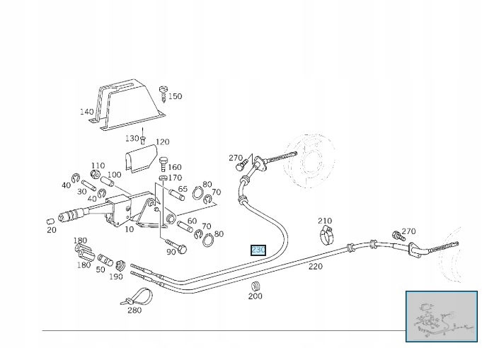 Lanko ruční brzdy Mercedes W461