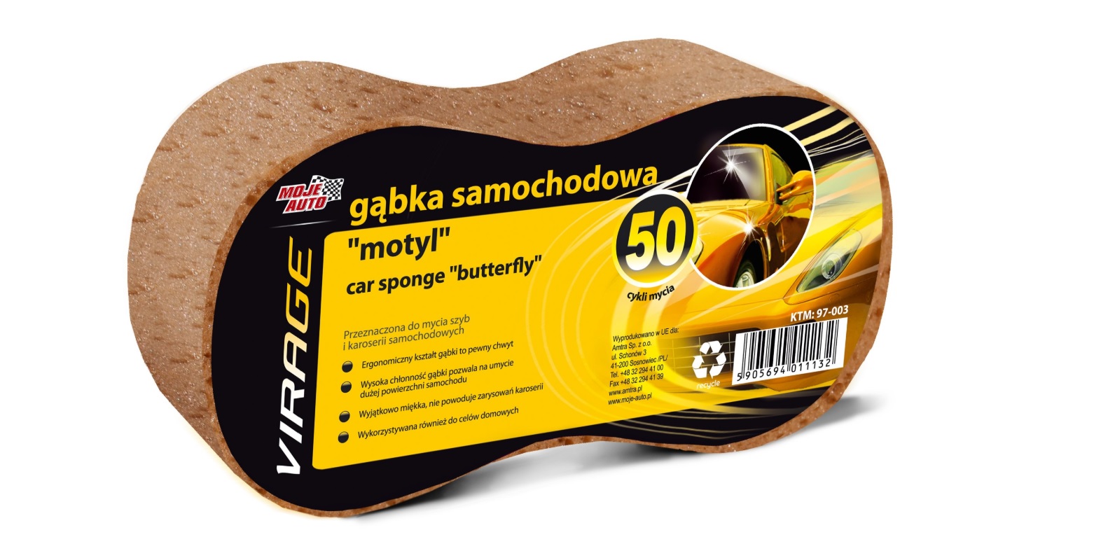 

Moje Auto Virage Gąbka samochodowa „Motyl”