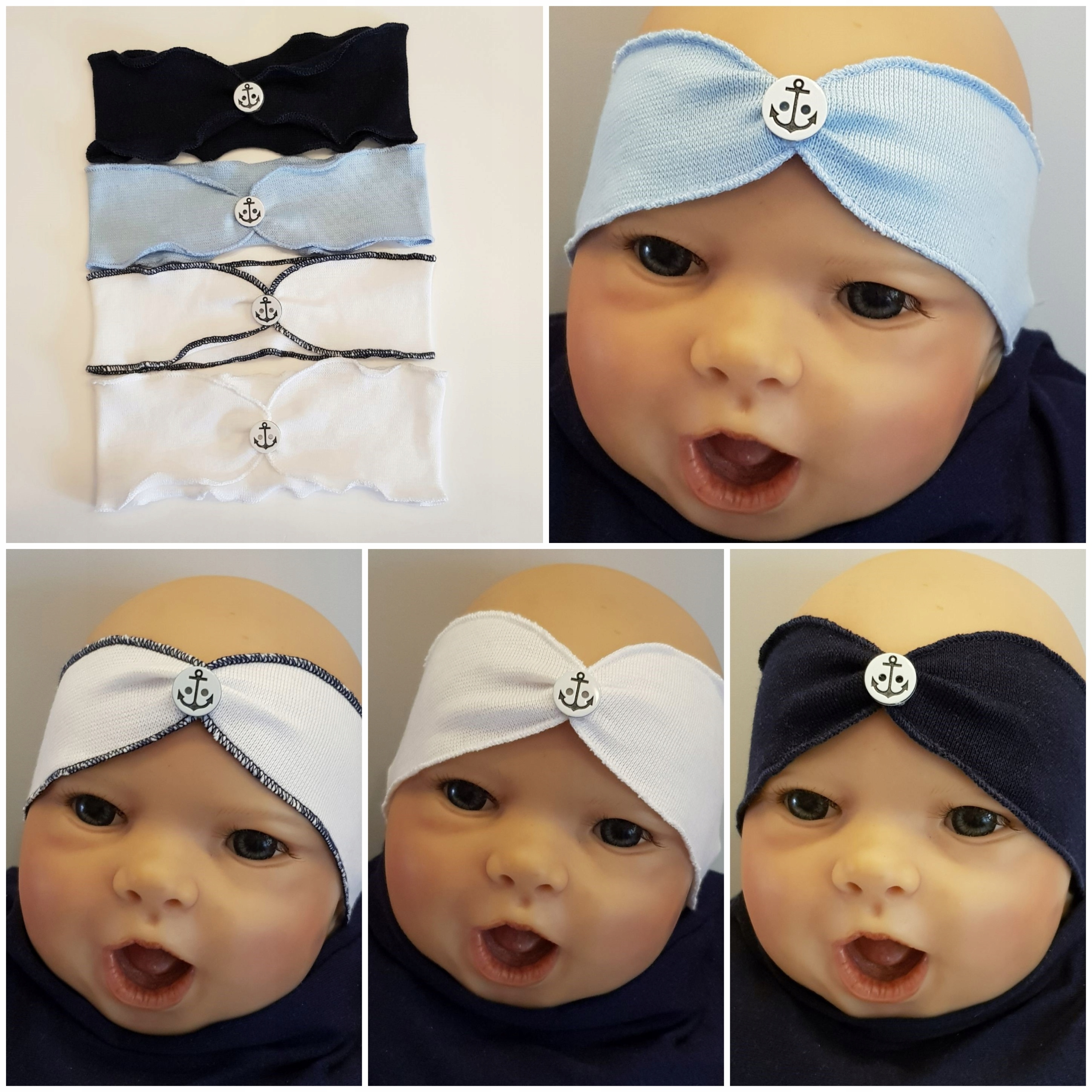 

Kpl 4SZT Opaska Niemowlęca Chłopięca Morska 0-12MC