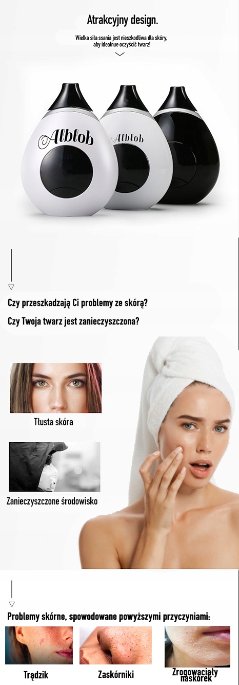 odkurzacz wągrów mikrodermabrazja ALBLOB Liczba końcówek 4