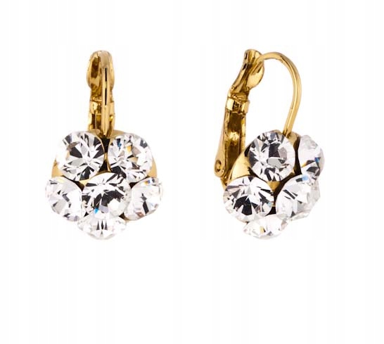 

Kolczyki pozłacane z kamieniami Swarovski Colibra