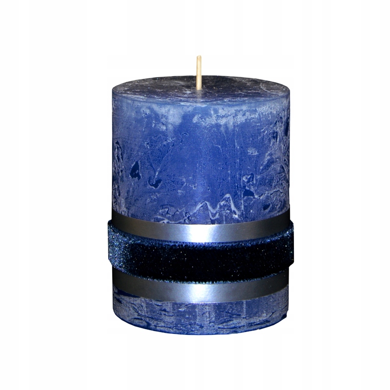 ŚWIECA ŚWIECZKA rustykalna GRANATOWA PREMIUM