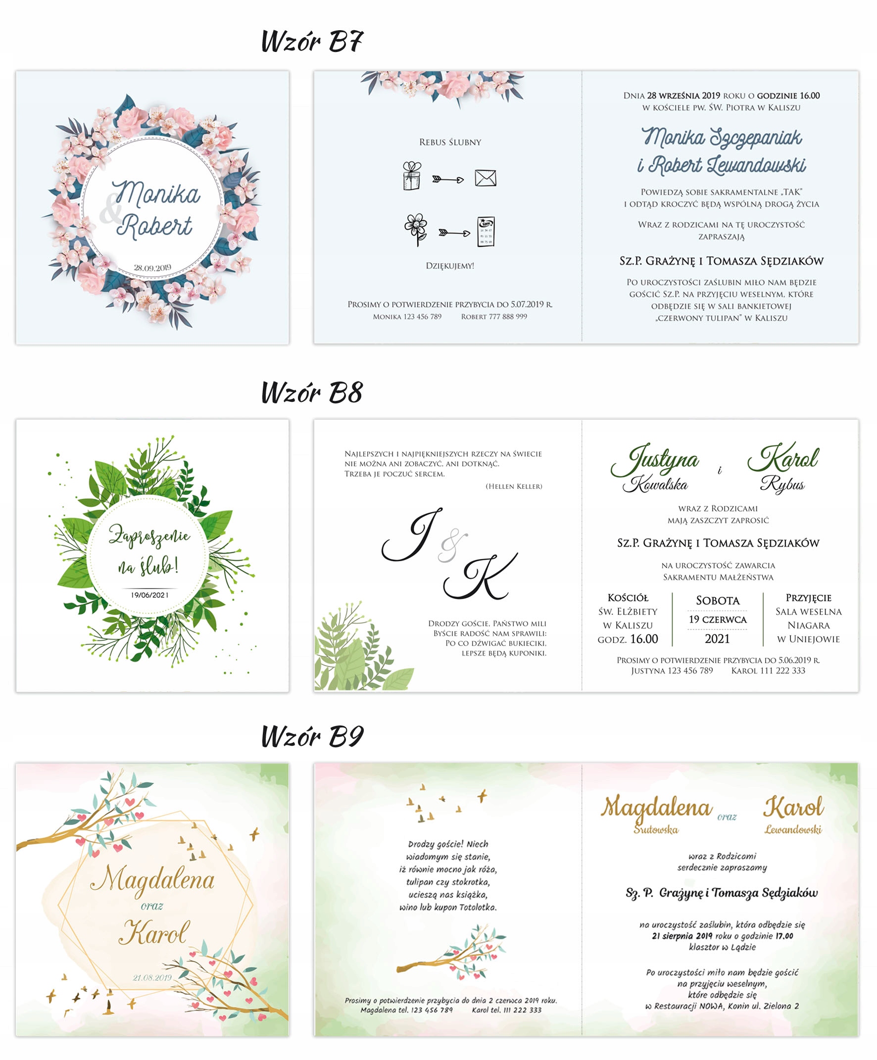 Zaproszenia Ślubne na Ślub Rustykalne Boho + EKO Szerokość produktu 14 cm