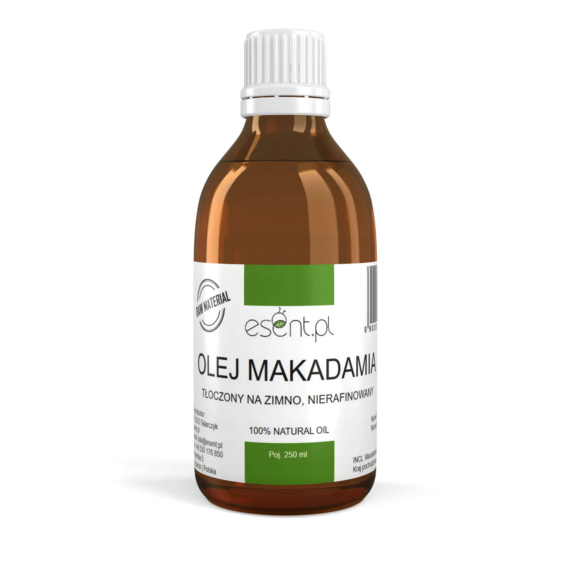 

Olej Makadamia nierafinowany zimnotłoczony 250ml
