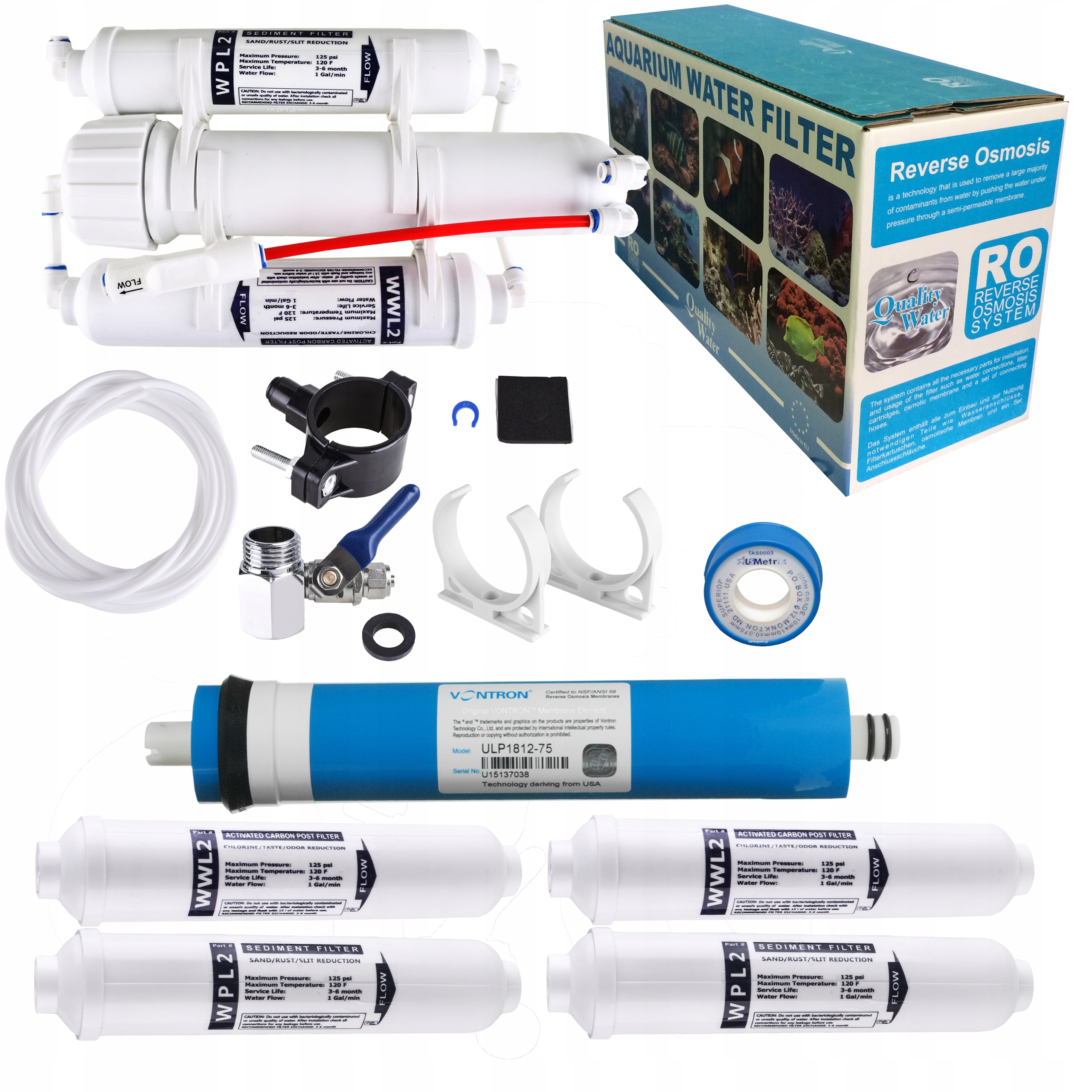 

Filtr Akwarystyczny RO3 Osmoza 75 Gpd 2 Kpl