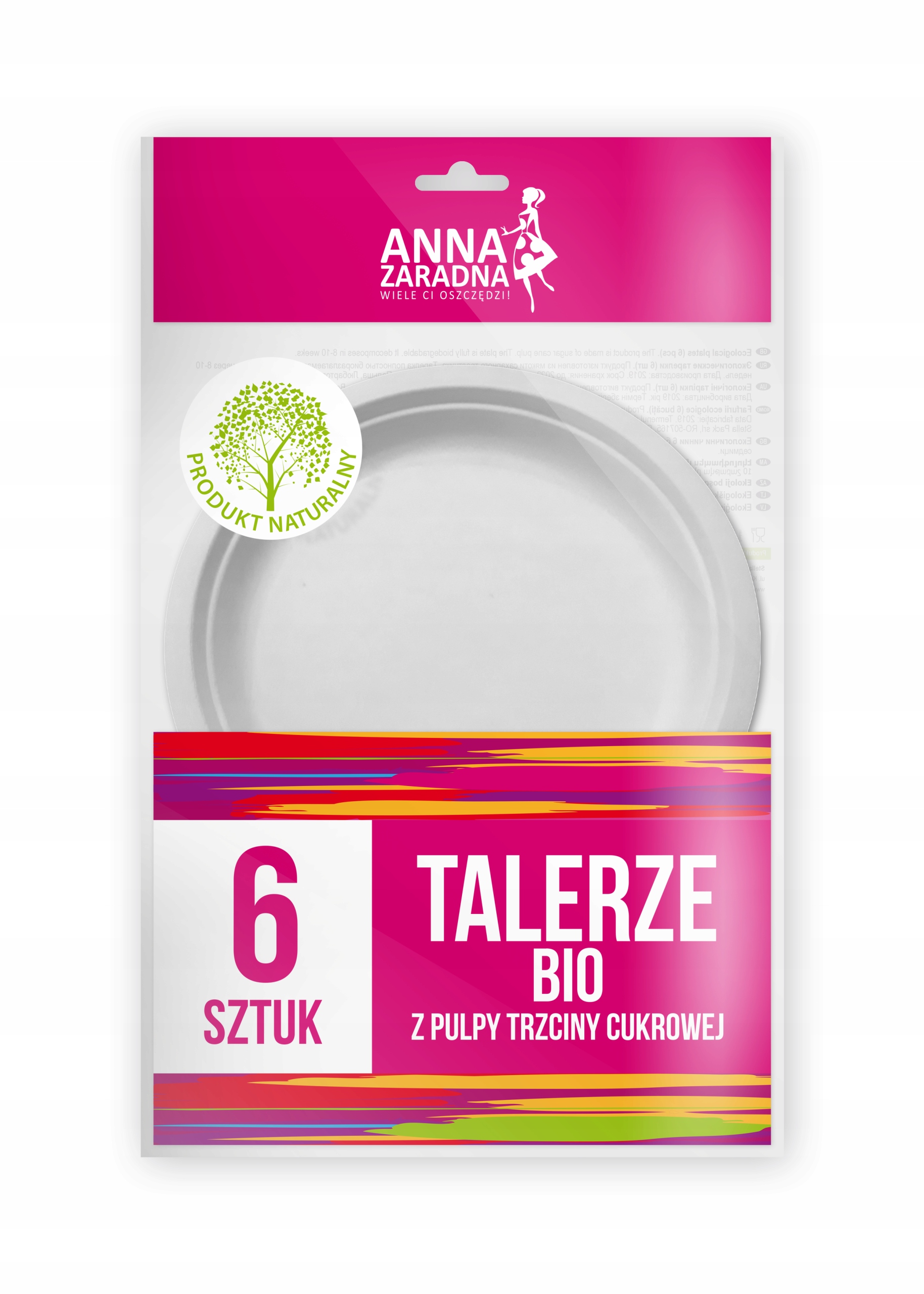 

Talerze Bio z pulpy trzciny cukrowe Grill 6szt Eko