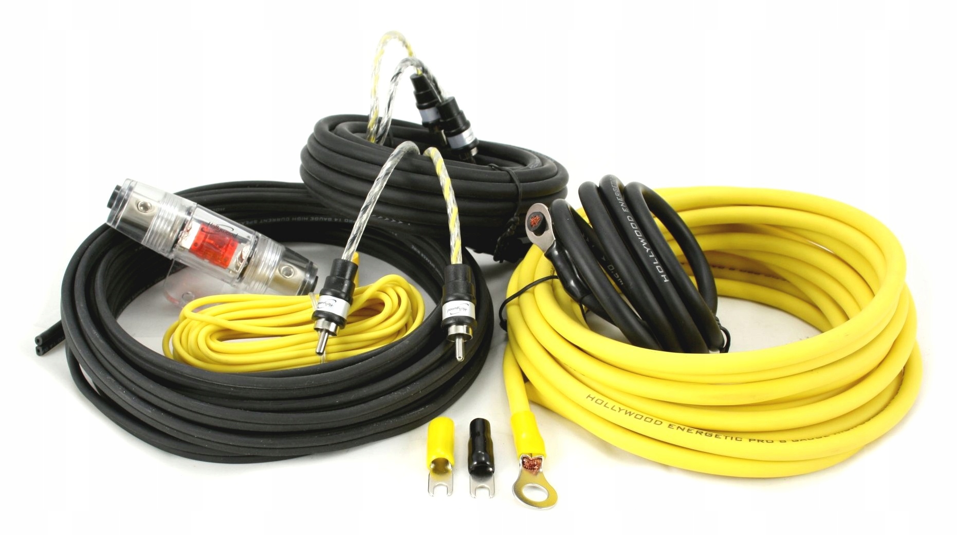 Kable do wzmacniacza przewody Hollywood 8GA 80A