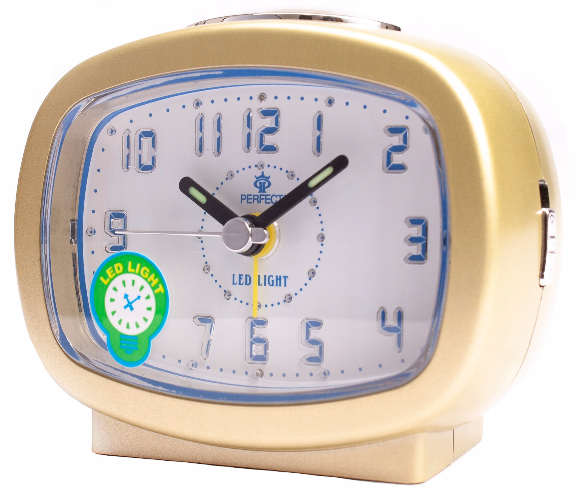 

Budzik Kwarcowy Perfect Led Snooze BB540 Złoty