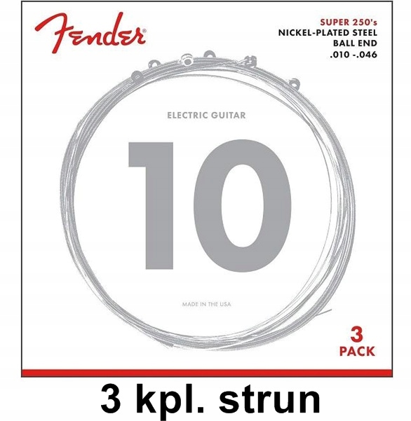 

3 Pack /// Fender 250R struny do elektryka 10-46
