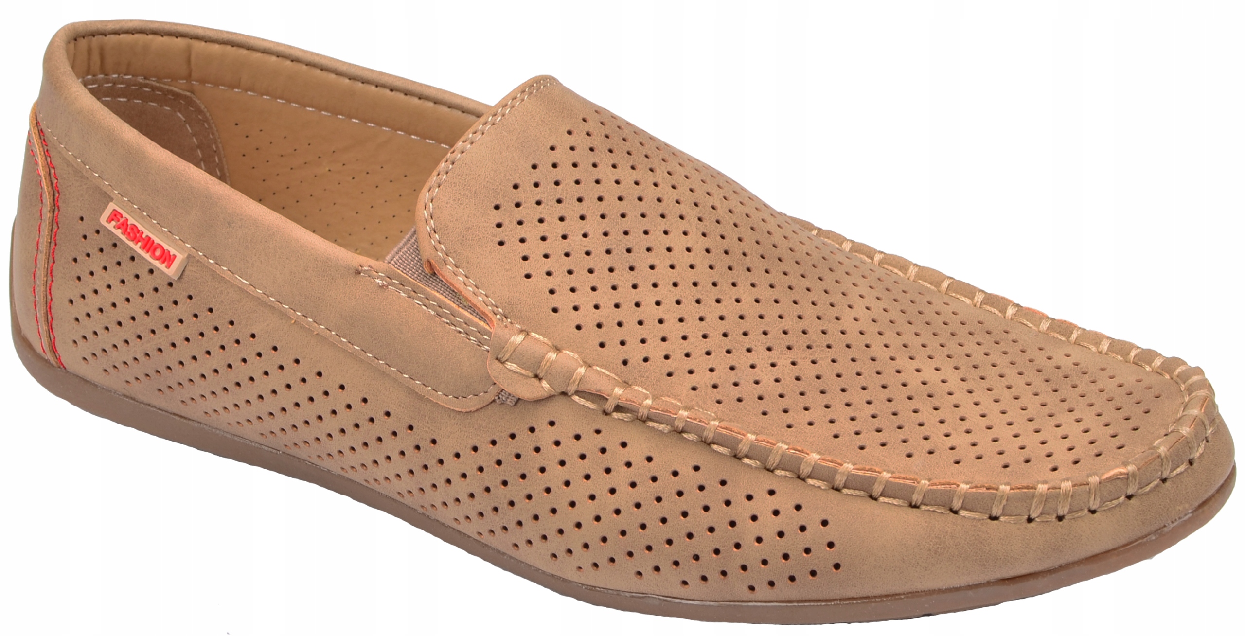 

Buty Męskie Mokasyny Skóra Wkładka 2176 Beżowy 43