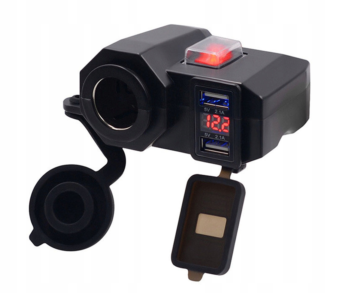 

Gniazdo Samochodowe Ładowarka 2x Usb Woltomierz